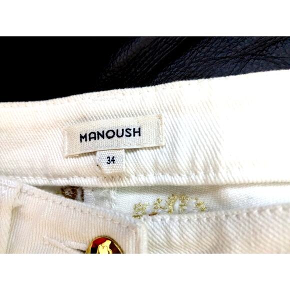 Manoush Sz 34 (FR) White Skinny Leg Jeans with Embroidered Pineapple Detail - Picture 7 of 7